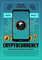 technologie numérique de crypto-monnaie bitcoin, vecteur