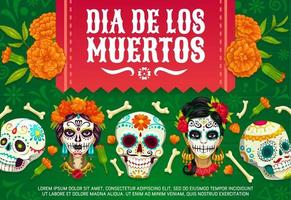 jour mexicain des crânes morts, dia de los muertos vecteur