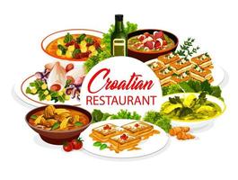 cuisine croate, croatie plats authentiques vecteur