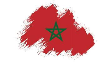 cadre de coup de pinceau moderne vecteur de drapeau maroc