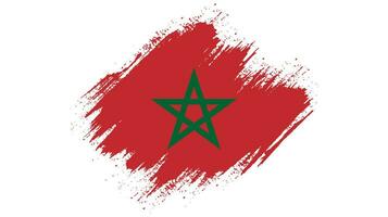 vecteur de drapeau grungy nouveau maroc
