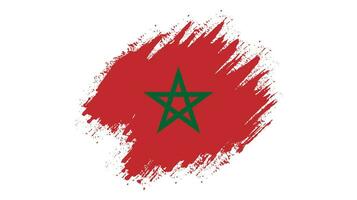 vecteur de drapeau maroc fané style grungy