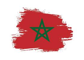 vecteur de drapeau maroc texture grunge graphique coloré