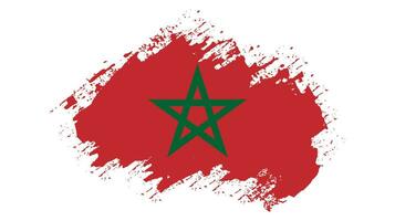 vecteur de drapeau de texture grunge vintage maroc
