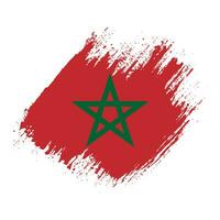 vecteur de drapeau maroc vintage texture grunge plat