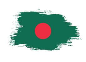 coup de pinceau grunge dessiné à la main vecteur de drapeau bangladesh