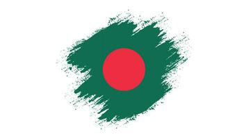 encre peinture coup de pinceau cadre drapeau bangladesh vecteur