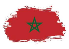 coup de pinceau sale vecteur drapeau maroc