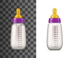 modèle de maquette 3d isolé de bouteille de lait pour bébé vecteur