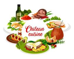menu national de cuisine authentique chilienne vecteur