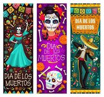 fête mexicaine du jour de la mort dia de los muertos vecteur