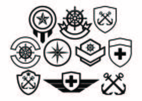 Vecteur gratuit de collection de Badge de l'armée