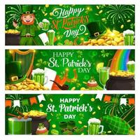 symboles de vacances de printemps irlandais patricks day salutation vecteur