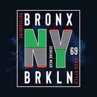 typographie new york brooklyn pour illustration vectorielle de conception de t-shirt vecteur