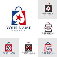 ensemble de modèles vectoriels de logo de poker de boutique, concepts de conception de logo de poker créatif vecteur