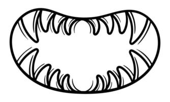 bouche et dents de monstre dessinés à la main vecteur