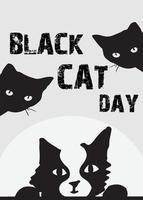 jour du chat noir. illustration typographique pour l'impression d'affiches, cartes postales, bannières, logos, panneaux, autocollants et blogs. calligraphie au pinceau moderne. vecteur