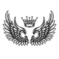 dessin au trait et contour des ailes d'ange vecteur libre