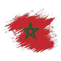 vecteur de drapeau grunge en détresse maroc