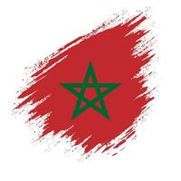 vecteur de drapeau grunge en détresse maroc