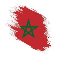 vecteur de drapeau maroc de peinture à la main de style vintage