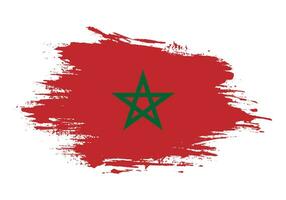 coup de pinceau sale vecteur drapeau maroc