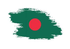 vecteur de drapeau du bangladesh coup de pinceau épais