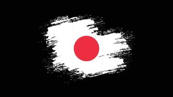 cadre de coup de pinceau moderne vecteur de drapeau du japon
