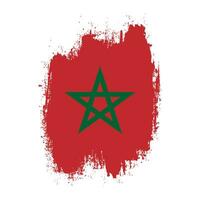 nouveau vecteur de drapeau grunge maroc en détresse