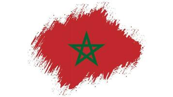 vecteur de drapeau maroc coup de pinceau à rayures