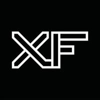 monogramme du logo xf avec espace négatif de style de ligne vecteur