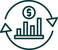 conception d'icône vectorielle de retour sur investissement vecteur