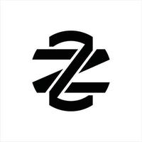 modèle de conception de monogramme de logo zz vecteur