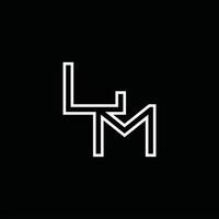 monogramme de logo lm avec modèle de conception de style de ligne vecteur