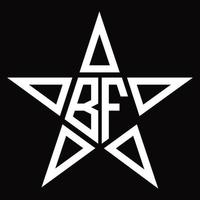 monogramme de logo bf avec modèle de conception en forme d'étoile vecteur