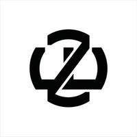 modèle de conception de monogramme logo zw vecteur