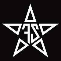 monogramme du logo fz avec modèle de conception en forme d'étoile vecteur