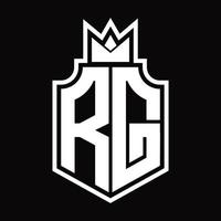 modèle de conception de monogramme logo rg vecteur