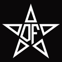 monogramme de logo df avec modèle de conception en forme d'étoile vecteur