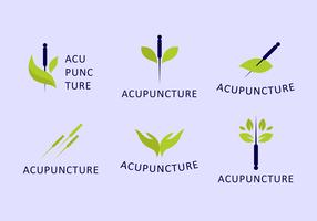 jeu de logo d'acupuncteur vecteur