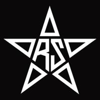 monogramme du logo rz avec modèle de conception en forme d'étoile vecteur