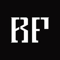 monogramme de logo rf avec modèle de conception de tranche moyenne vecteur