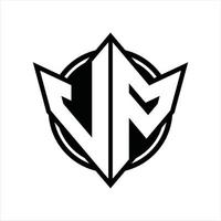 modèle de conception de monogramme logo jp vecteur