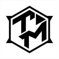 modèle de conception de monogramme logo tm vecteur