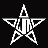 monogramme de logo wm avec modèle de conception en forme d'étoile vecteur