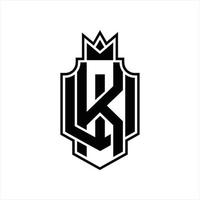 modèle de conception de monogramme logo kw vecteur