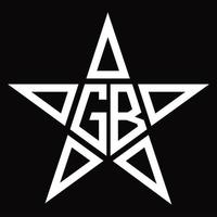 monogramme du logo gb avec modèle de conception en forme d'étoile vecteur