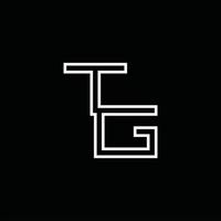 monogramme de logo tg avec modèle de conception de style de ligne vecteur