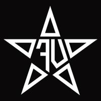 monogramme du logo fv avec modèle de conception en forme d'étoile vecteur