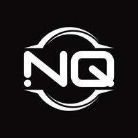 monogramme de logo nq avec modèle de conception de forme de tranche arrondie en cercle vecteur
